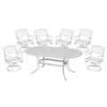 Afuera Living Traditional Aluminum 7 Piece Outdoor Dining Set in White
