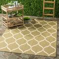 Safavieh Courtyard Patrica Indoor/ Outdoor Waterproof Patio Backyard Rug Green/Beige 5 3 x 7 7 5 x 8 8 Round Outdoor Indoor Living Room