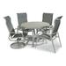 Afuera Living Traditional Aluminum 5 Piece Outdoor Dining Set in Gray