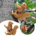 WNG Squirrel Garden Statue Decor Statue Cute Resin Squirrel Outdoor Fun Garden Decoration Yard Fence Backyard Tree Climbing Squirrel Sculpture