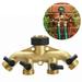 4 Way Brass Hose Splitter Heavy Duty Garden Hose Splitter Garden Hose Adapter Connector for House Lawn Patio Garden 3/4 Brass Hose Faucet Manifold