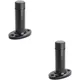 2X Wall Mounted Doorstop Cylinder On Oval Rose Rubber Tip 75mm Black Antique