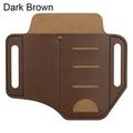 Brown/Black Leather Sheath Holder Outdoor Equipment Knife Sheath Holster Fold Knife Tool Flashlight Case Belt Loop Case Camp Outdoor Carry DARK BROWN