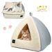Cat Bed for Indoor Cats - Pet Cave Bed Cat Cave Bed Cat House Cat Tent with Removable Washable Cushioned Pillow Soft and Self Warming Kitten beds & Furniture Pet Bed