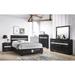 Bambie 4 Piece Black Silver Storage Platform Bedroom Set