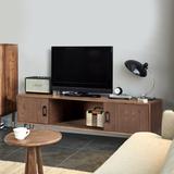 Natural Natural wood TV Stand w/ Storage Cabinet for Living Media Room - 18 inches in width
