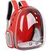 Pet Carrier Cat/Dog Bubble Backpack Pet Travel Bag Small Space Pet Capsule Knapsack Airline-Approved Ventilate Transparent Capsule Backpack for Hiking and Outdoor Use (Red)