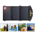 19W Solar Panel Dual USB Port Waterproof Lightweight Phone Charger for Outdoor Camping and Travel - US Direct