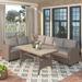 Malwee 3-Piece Outdoor Patio Furniture Sets, All-Weather Rattan Outdoor Sectional Sofa withTable and Cushions