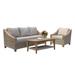 Samera Ash Wicker And Teak 3-Piece Sofa Set With Sunbrella Fabrics