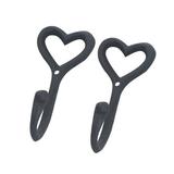 2pcs Heart Shaped Wall Hooks Iron Art Hook Grocery Storage Hook Wall Decoration for Home Living Room