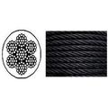 Black Powder Coated Galvanized Wire Rope 3/32 7X7-100 200 250 500 1000 Ft (200 Ft Coil (2X100 Ft))