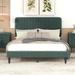 Classic Full Size Comfy Velvet House Bed, Upholstered Platform Bed