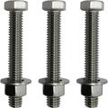 X 4 - 304-STAINLESS STEEL BOLTS NUTS & WASHERS - 18-8 HEX HEAD Bolt - 304 Grade. General Purpose Bolts Nuts Washers - Full Thread Tap Bolts (10)