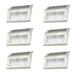 6pcs Stainless Steel Solar Bright Step Light 3 LED Stairs Pathway Deck Garden Lamps (White Light)
