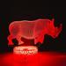 3D Rhinoceros Night Light Table Desk Optical Illusion Lamps 7 Color Changing Lights LED Table Lamp Xmas Home Love Birthday Children Kids Decor Toy Gift