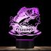 YSTIAN 3D Fishing Fish Night Light Led Touch Switch Decor Table Desk Optical Illusion Lamps 7 Color Changing Lights LED Table Lamp Xmas Home Love Birthday Children Kids Decor Toy Gift