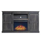 Myrtle 60 Fireplace with 2 Sliding Doors and Media Wire Management Oak