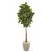 69" Beech Leaf Artificial Tree in Sand Colored Planter