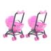 2pcs Mini Baby Carriage Simulation Stroller Toy Play House Stroller Model Plastic Baby Stroller Toy