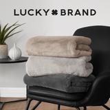 Lucky Brand Solid Rabbit Mink Synthetic Fur 50" x 70" Throw Blanket