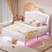 Upholstered Princess Bed with LED Lights