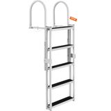 VEVOR Dock Ladder Retractable Large Load Capacity, Aluminum Alloy Pontoon Boat Ladder with Adjustable Height