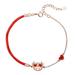 1Pc Woven Natal Year Wristband Creative Silver Bangle with Diamond Rose Gold