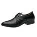 nsendm Male Shoes Adult Mens Shoes 574 Leather Style British Retro Pointed Toe Lace Up Business Casual Pointed Toe Dance Shoes for Men Leather Black 11