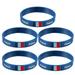 5PCS National Flag Printing Bracelet Eco-friendly Silicone Bracelet Country Flag Wristband Fashion Sports Bracelet for Women Men (France Capital and Small Letter Random Assorted Color)