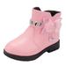 nsendm Female Shoes Toddler Snowboard Shoes for Kids Short Boots Warm Leather Boots Baby Bow Cute Cotton Shoes Warm Boots Boots Big Kids Pink 6.5