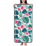 Premium Bath Towel Flower Pattern - Quick Drying - Coral Velvet Highly Absorbent Bath Towel Bathroom Beach Gym Hotel Salon Spa Sport Yoga Towel (27x55in)