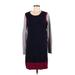 Eliza J Casual Dress Scoop Neck Long sleeves: Burgundy Solid Dresses - Women's Size Medium