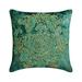 Euro Sham Pillow Covers Teal 26 x26 (65x65 cm) Euro Shams Suede Damask Beaded & Embroidered Euro Shams For Sofa Abstract Pattern Modern Style - Aureate Teal