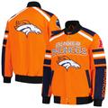 Men's G-III Sports by Carl Banks Orange Denver Broncos Power Forward Racing Full-Snap Jacket