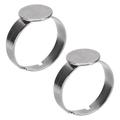 10mm Ring Blank Base Stainless Steel Plated Flat Ring Adjustable Ring Pad Blank Round Finger Ring Tray for DIY Jewelry Making and Personalized Rings