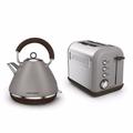 Morphy Richards Pebble Grey Accents Pyramid Kettle & 2 Slice Toaster Set