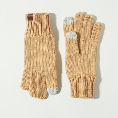 Lucky Brand Ribbed Wool Knit Texting Glove - Women's Accessories Gloves in Medium Beige