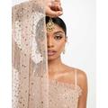 Maya all over sequin dupatta in muted blush co-ord-Pink