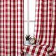 Burgundy Gingham Buffalo Check Red and White Window Curtain Panels 95 Inches Length, Buffalo Plaid Gingham Rod Pocket Window Treatment Drapes, for Bedroom & Living Room, 2 Panels, 40"Wx95"L, Red/White