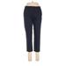 M&S Collection Casual Pants - High Rise Straight Leg Cropped: Blue Bottoms - Women's Size 12