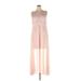 Morgan & Co. Cocktail Dress - A-Line V Neck Sleeveless: Pink Dresses - Women's Size 16 Plus