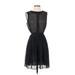 O by Organic Casual Dress - A-Line Crew Neck Sleeveless: Black Print Dresses - Women's Size X-Small