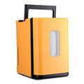 Mini Fridge, AC/DC 10L Mini Refrigerator with Perspective Window Large Capacity Compact Cooler And Warmer with Temperature Control, Single Door Mini Fridge Freezer,yellow