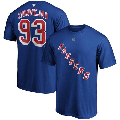 Mika Zibanejad New York Rangers T-Shirt für Herren in Groß & Groß mit Name und Nummer, Blau