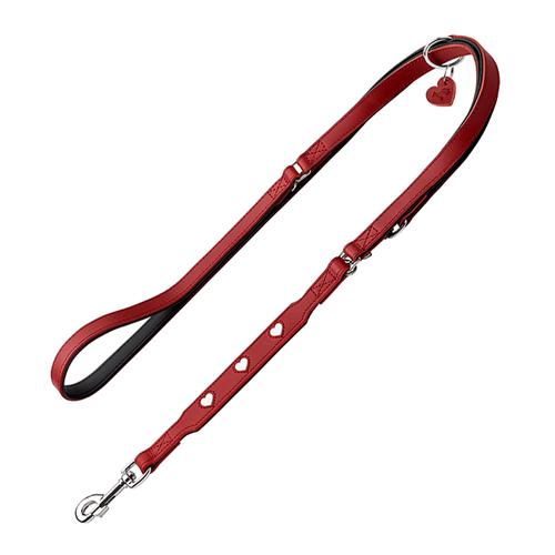 HUNTER Verstellbare Führleine Love, rot 200cmx18mm breit Hund