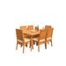 Teak Smith Rectangle 8 - Person 60" Long Teak Outdoor Dining Set Wood/Teak in Brown/White | 60 W x 36 D in | Wayfair DSCharleston_60Rect_9_AL_4