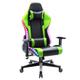 Inbox Zero RGB LED Lights Game Chair PC & Racing Faux Leather in Green/Black | 52 H x 27 W x 27 D in | Wayfair 85302E872CCB42E0806CFF1DE3A6B90D