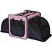 Tucker Murphy Pet™ Pet Life Capacious Dual-Expandable Wire Folding Lightweight Collapsible Travel Dog Crate Grey-XS Polyester in Pink | Wayfair
