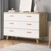 Ebern Designs 6 - Drawer Dresser Wood in Brown/White | 30.3 H x 47.2 W x 15.75 D in | Wayfair 1729819FA5A64660B3CA1DB7DA369533